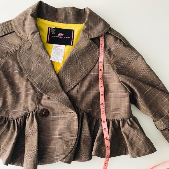 ⚡️SALE⚡️ 🖤Brown Plaid Cropped Sheath Blazer🖤 - Picture 7 of 7